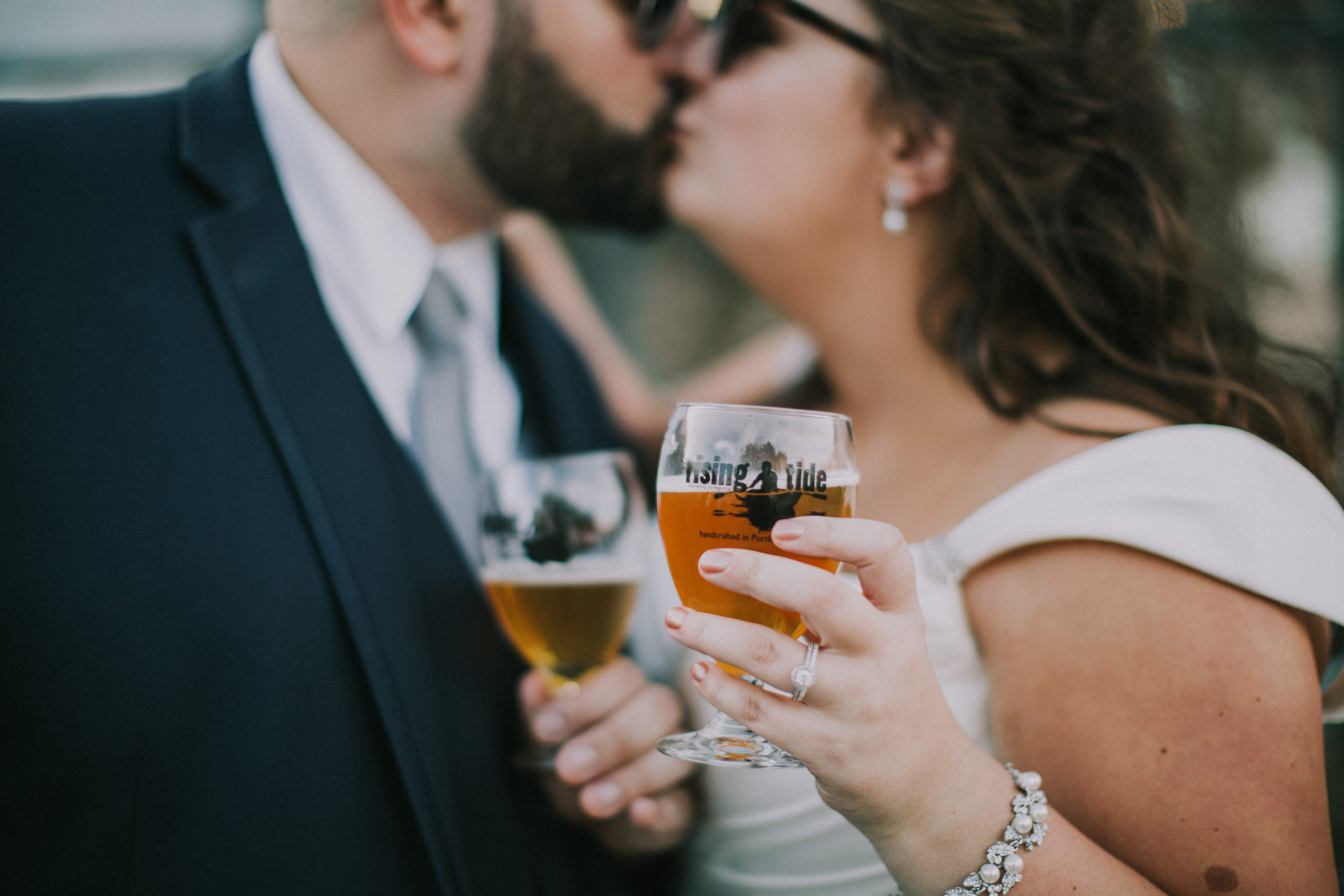Bride and Groom, Photo Courtesy of _Jamie Mercurio Photo and Rising Tide Brewery