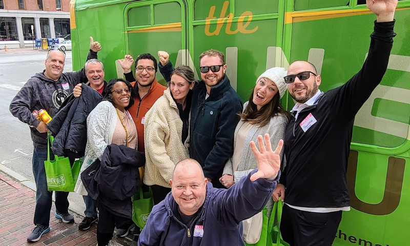 Group Outside Bus. Photo Credit: Maine Brews Cruise