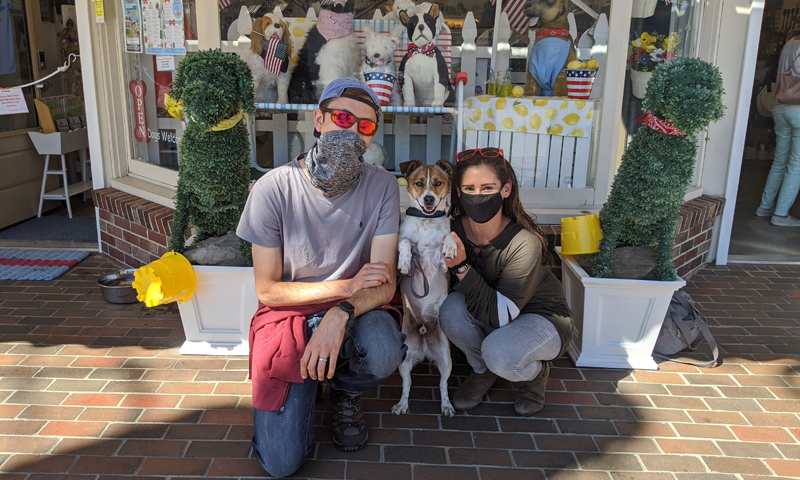 Tour Group with Dog. Photo Provided by Maine Day Ventures