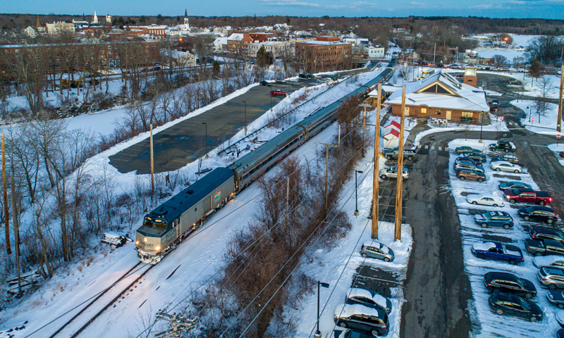 Amtrak Downeaster in Saco. Photo Credit: NNEPRA
