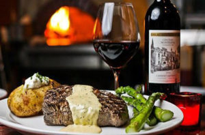 Steak Dinner with Wine, Photo Credit: The Grill Room