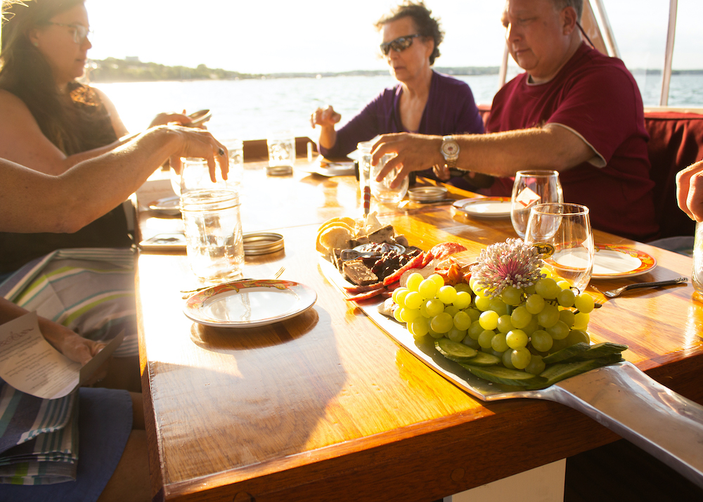 Tastings on Boat. Photo Credit: Casco Bay Custom Charters
