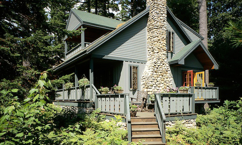 Cabin Exterior. Photo Provided by Migis Lodge on Sebago Lake