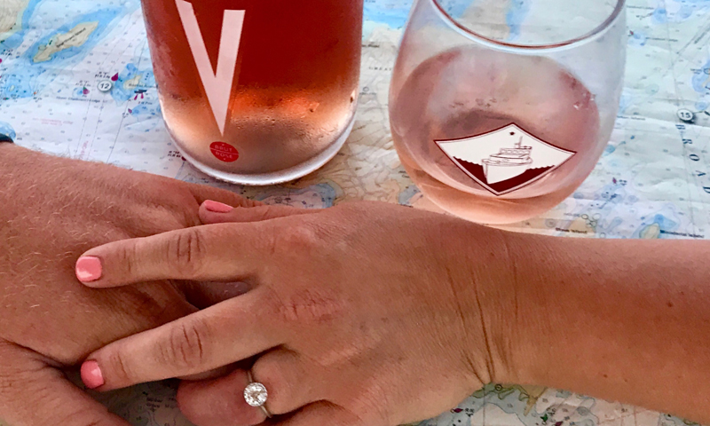 Engaged Couple. Photo Credit: Casco Bay Custom Charters