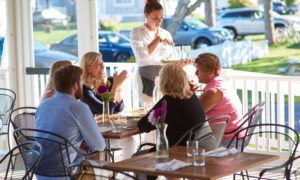 Outdoor Seating. Photo Provided by Higgins Beach Inn