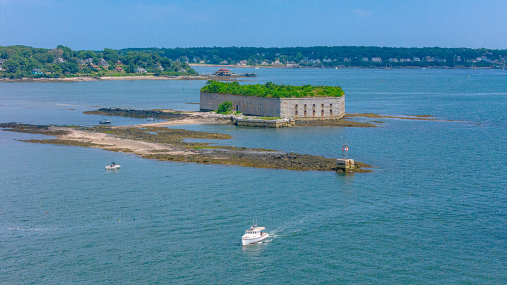 Marie L cruising by Fort Gorges. Photo Credit: Peter G. Morneau Photography