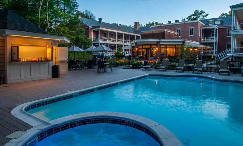 Pool at night. Photo Provided by Inn at Diamond Cove