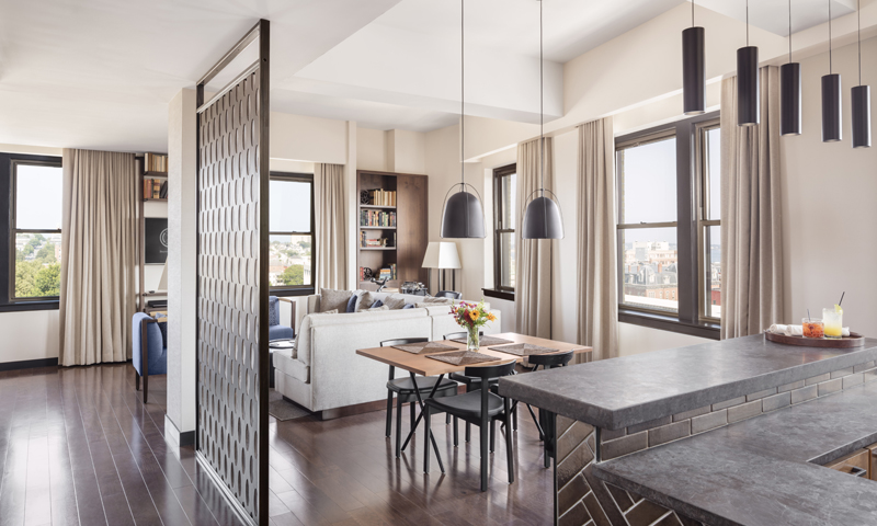 Hotel Living Room, Photo Courtesy of the Press Hotel