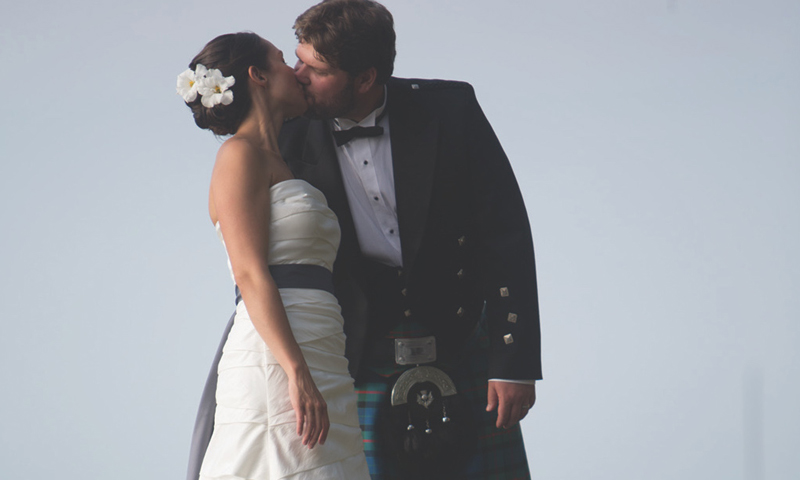 Wedding Couple. Photo Credit: Casco Bay Custom Charters