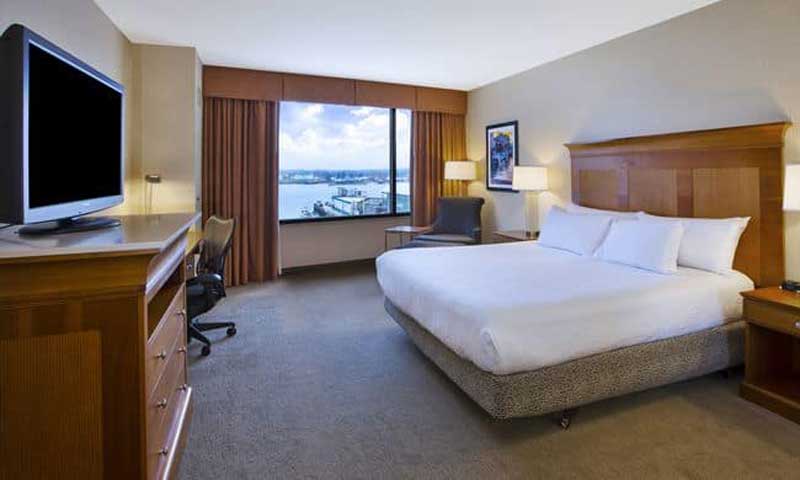 Bedroom. Photo Provided by Hilton Garden Inn Portland Downtown Waterfront