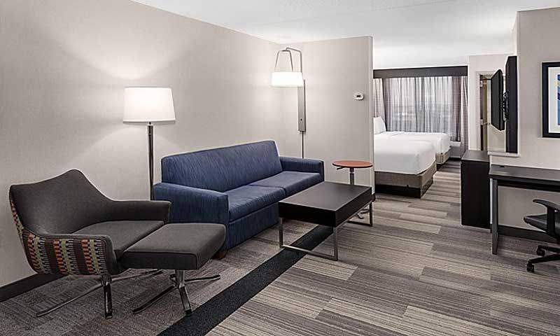 Hotel Room. Photo Provided by Holiday Inn Express Hotel & Suites South Portland