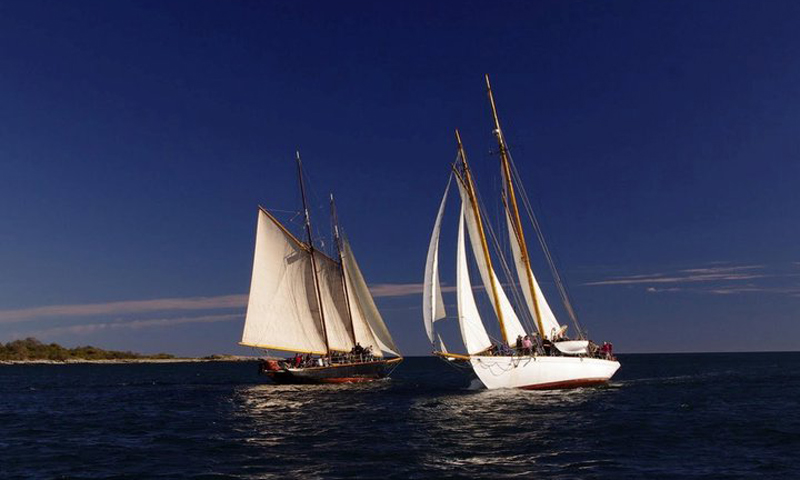 Two Sailboats. Photo Provided by Portland Schooner Co
