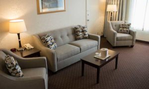 Couch in Hotel Room. Photo Provided by Holiday Inn By the Bay