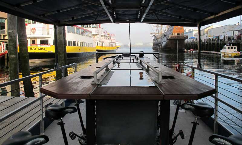 Aboard Human Powered Boat. Photo Provided by Maine BayCycle