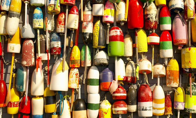 Display of buoys. Photo Provided by Maine Tour Connection
