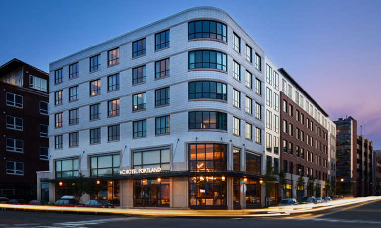 Hotel Exterior. Photo Provided by AC Hotel by Marriott Portland Downtown/Waterfront