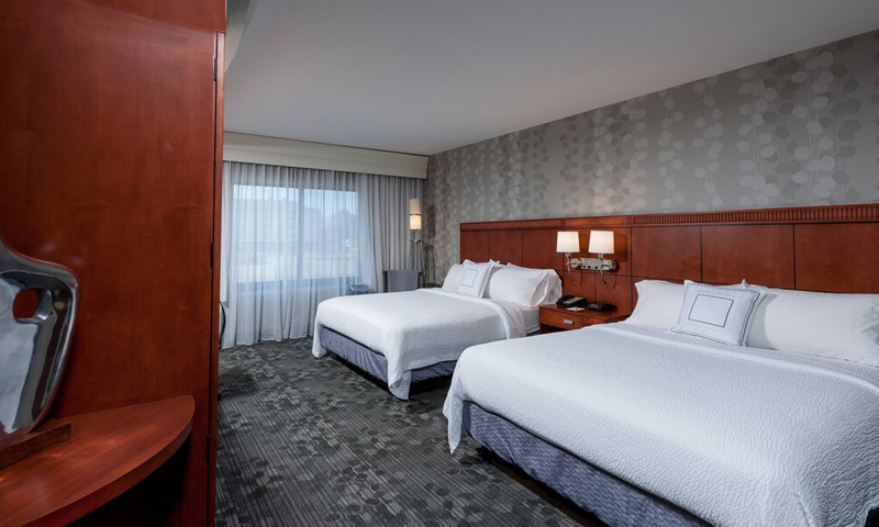 Hotel bedroom. Photo Provided by Courtyard by Marriott