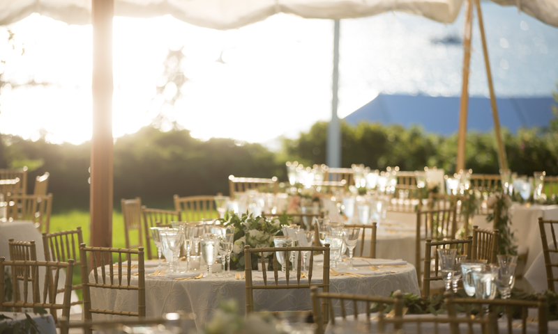 Tented event space. Photo Provided by Chebeague Island Inn