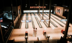 Wedding couple. Photo Provided by Bayside Bowl