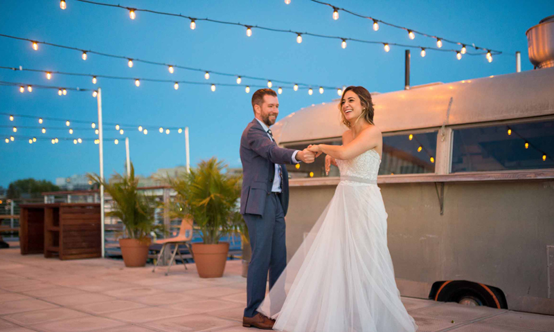 Wedding couple dancing. Photo Provided by Bayside Bowl Wedding couple dancing. Photo Provided by Bayside Bowl