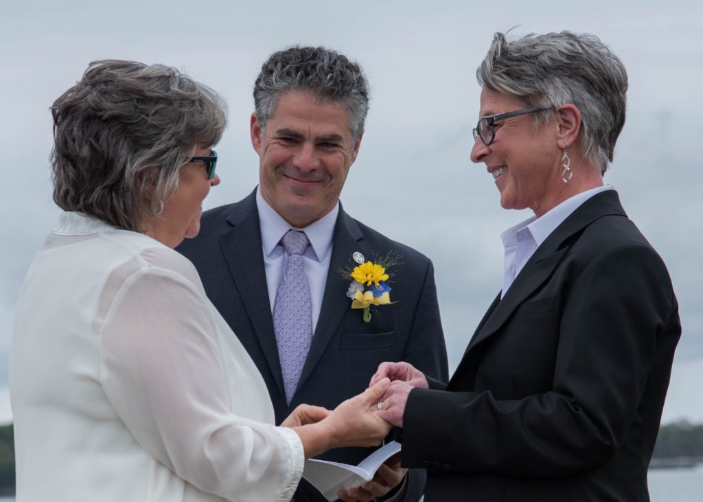 Wedding Couple at Ceremony. Photography by: Mallory Richter of Brunswick Photography by: Mallory Richter of Brunswick