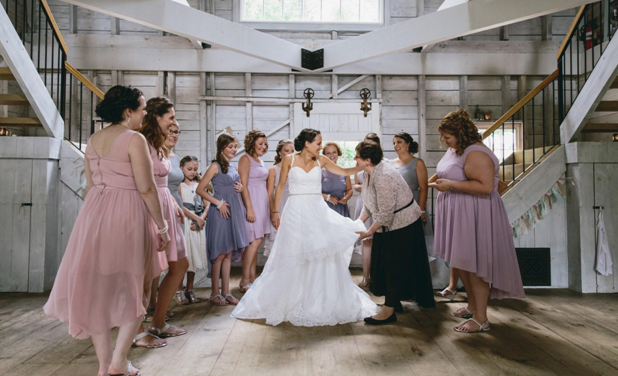 Wedding Party in Barn. Photo Credit: Paul Robert Berman Photography Photo Credit: Paul Robert Berman Photography