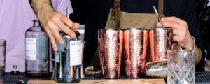 Bartender Mixing Cocktails at Harshore Distilling, Courtesy of David Chick via Maine Brews Cruise