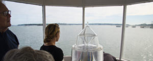 Group Admiring Views From Inside Lighthouse