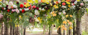 Row of Flowers in Cumberland at Mowfield, Photo Credit: Abigail Williams - Floral Design by Sarah Campbell