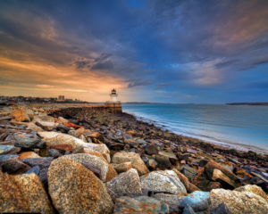 Lighthouse Along Rocky Shore, Photo Credit: Kim Seng