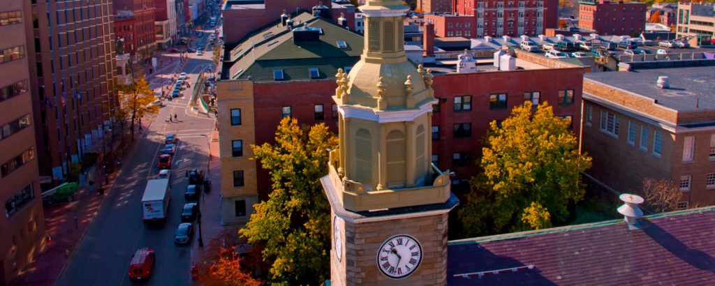 Portland Skyline in Front of Clock Tower, Photo Credit: Cynthia Farr-Weinfeld Portland Skyline in Front of Clock Tower, Photo Credit: Cynthia Farr-Weinfeld