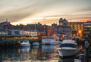Custom House Wharf at Sunset Facing Water, Photo Credit: Corey Templeton Photography