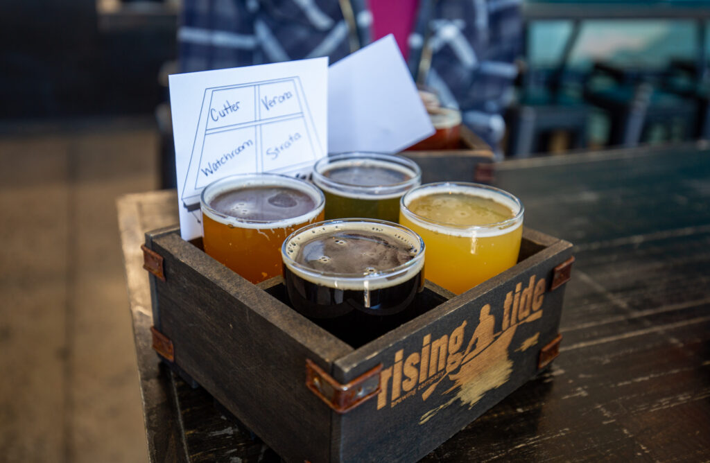 Flight of beer. Photo Credit: Serena Folding