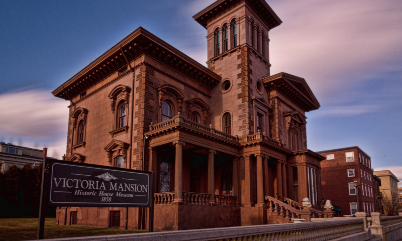 Outside the historic house museum Victoria Mansion, Photo Courtesy of CFW Photography Outside the historic house museum Victoria Mansion, Photo Courtesy of CFW Photography