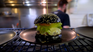 Plated Seaweed Sesame Burger Bun, Photo Courtesy of Visit Portland / GLP Films