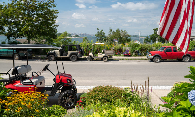 Golf Carts on Peaks Island, Photo Courtesy of Kirsten Alana / GLP Films Golf Carts on Peaks Island, Photo Courtesy of Kirsten Alana / GLP Films