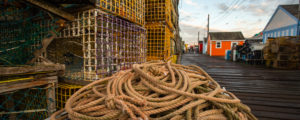 Lobster Crates and Pile of Rope on Working Waterfront, Photo Credit: Visit USA Parks and Tobey Schmidt