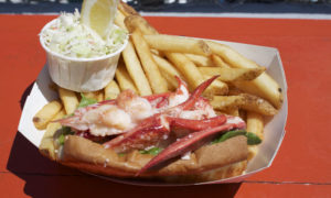 Lobster Roll with french fries and coleslaw, Photo Credit: Portland Lobster Company