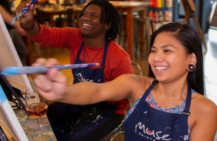 People Painting at Muse Paintbar, Photo Courtesy of Muse Paintbar People Painting at Muse Paintbar, Photo Courtesy of Muse Paintbar