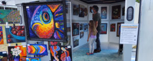 Paintings at Makers on Main. Photo Courtesy of Visit Freeport