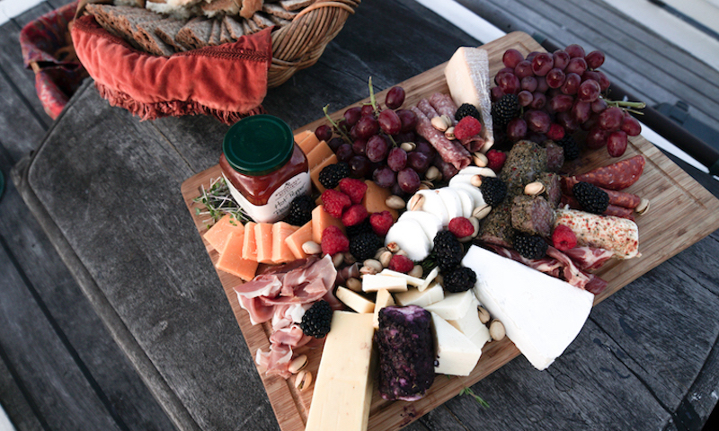 Farm to Boat Catering Charcuterie Board. Photo Credit: Casco Bay Custom Charters