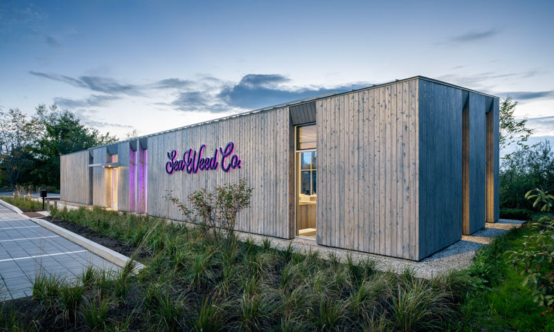 Exterior of SeaWeed Co. South Portland. Photo Credit: Trent Bell Photography