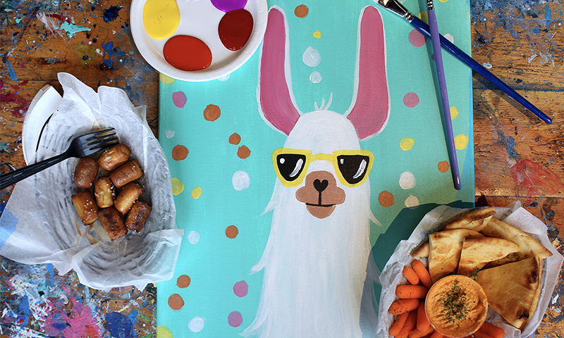 Food & Painting. Photo Courtesy of Muse Paintbar