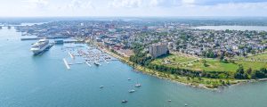 Cruise Ship Downtown Drone, Photo Credits: Peter Morneau Photography
