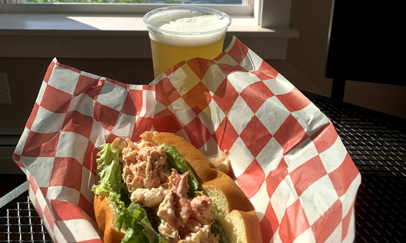 Lobster Roll and Beer. Photo Provided by Byers & Sons Long Island Bakehouse