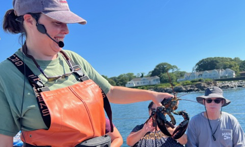 Lauren with Lobster. Photo Provided by Rugosa Lobster Tours Lauren with Lobster. Photo Provided by Rugosa Lobster Tours