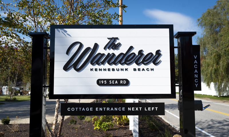 The Wanderer Cottages Entrance Sign. Photo Credit: Capshore Photography