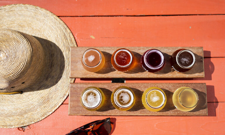 Hat, sunglasses and Kombucha flight, Photo Credit: Capshore Photography Hat, sunglasses and Kombucha flight, Photo Credit: Capshore Photography