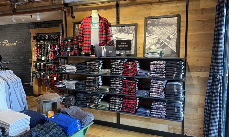 Portland Store display, Photo Credit: The Vermont Flannel Co