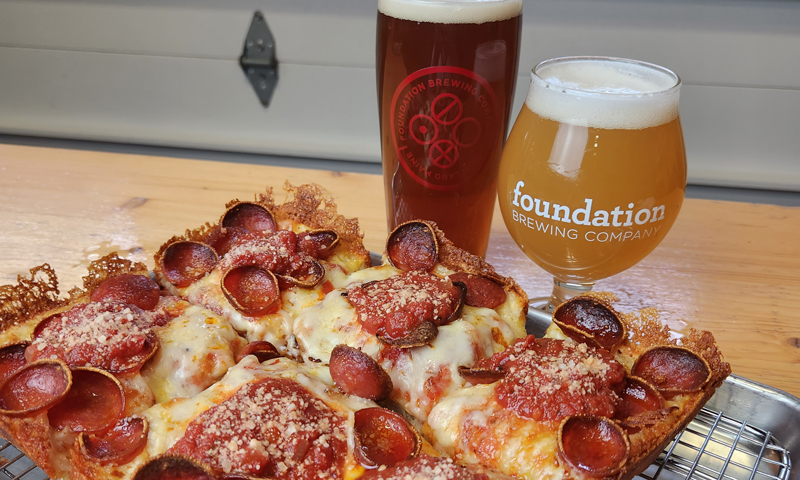Pizza and Beer. Photo Credit: Foundation Brewing Company